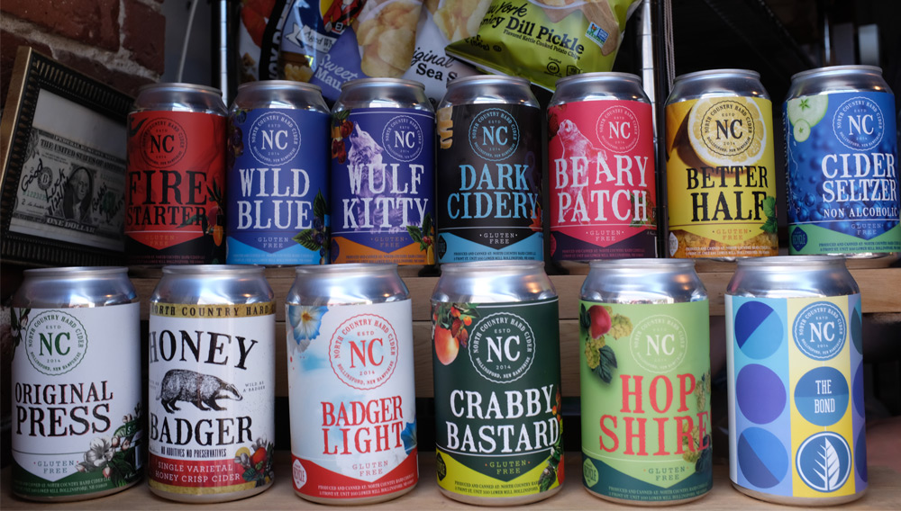 North Country Hard Cider Company’s canned cider portfolio (source: Elva Ellen Kowald)