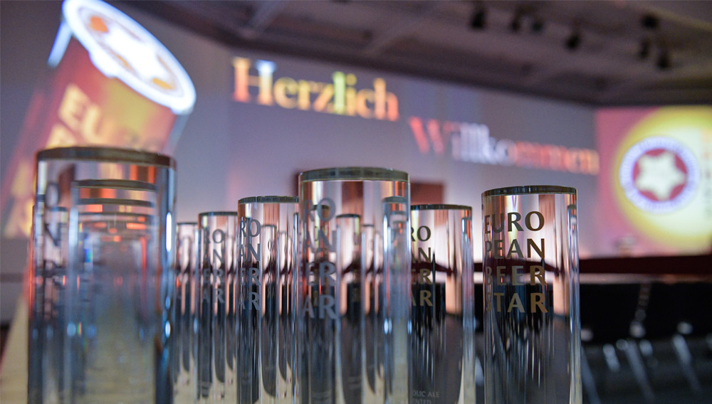 The brewing industry’s Oscars: these glass cylinders are the trophies awarded by European Beer Star (Photo: Private Brauereien Bayern)