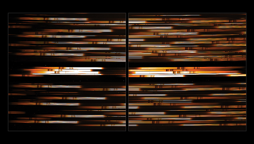 Test result NIR spectroscopy (Photo: NASA's James Webb Space Telescope, CC BY 2.0, via Wikimedia Common; https://commons.wikimedia.org/wiki/File:Testing_the_NIRSpec_instrument_on_the_Webb.jpg)
