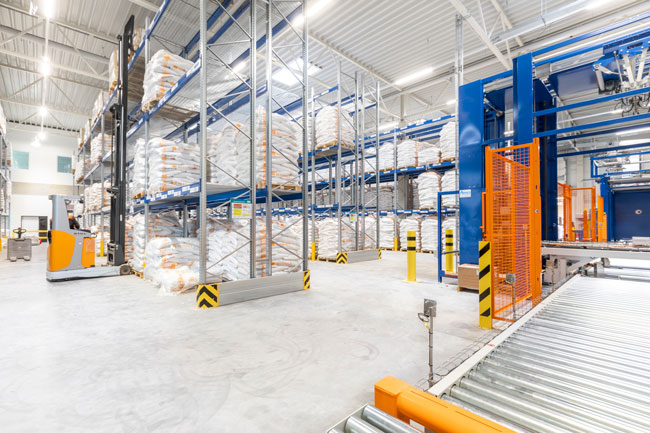 View of the modern logistics warehouse