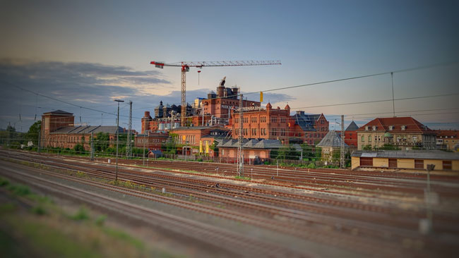 Outside view of the Weyermann malthouse in Bamberg The impressive malthouse in Bamberg