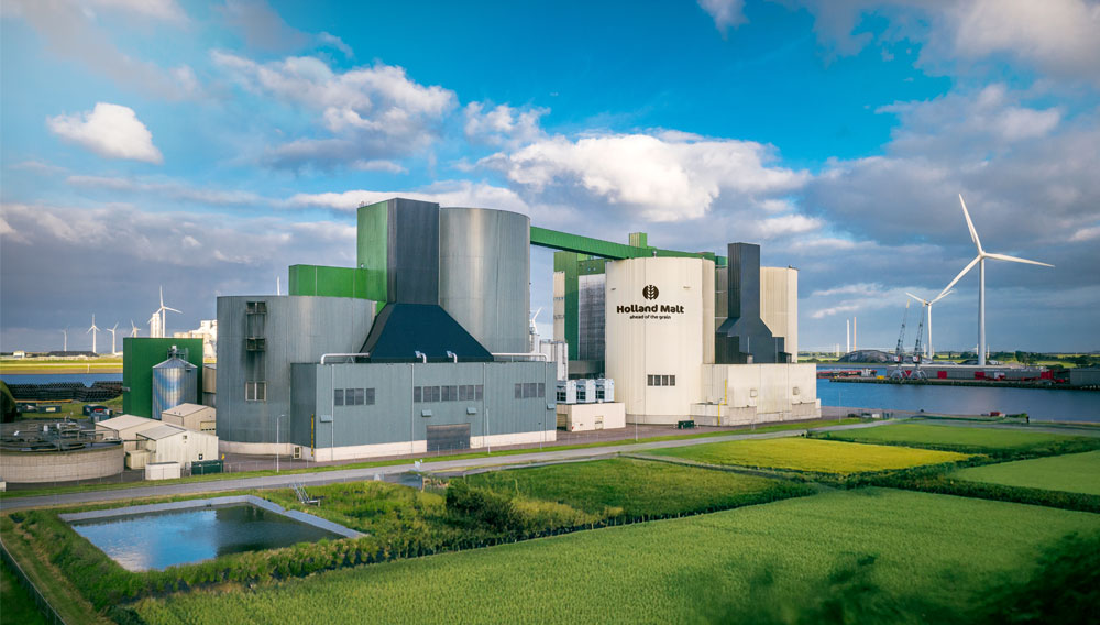 Outside view of the Holland Malt production site in Eemshaven