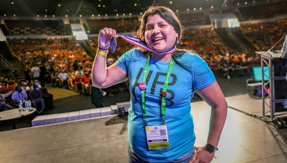 Woman with medal at the Great American Beer Festival 2021