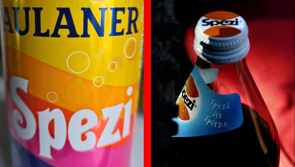 Paulaner Spezi can and Riegele Spezi bottle (Photos: left: Ina Verstl; right: Raphael Zawadzki on Unsplash)