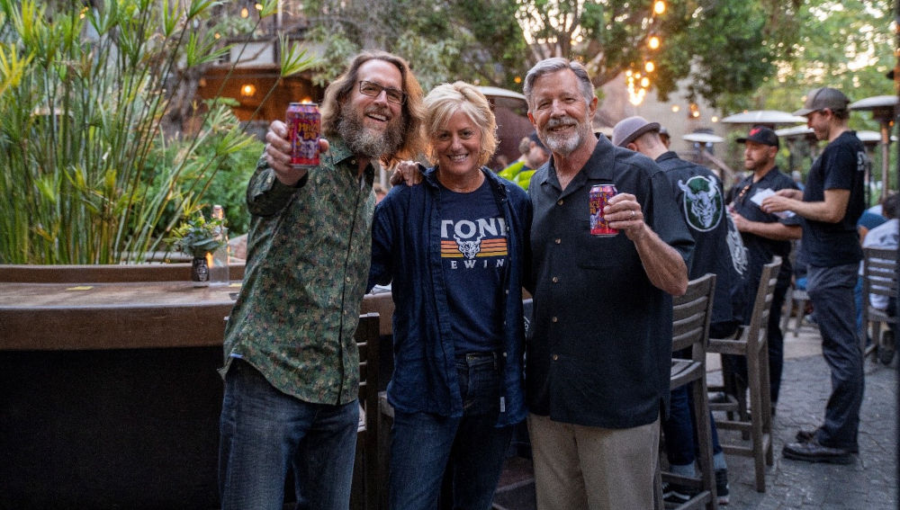 Greg Koch, Maria Stipp, and Steve Wagner, Stone’s previous leadership trio, in 2021 (Photo: courtesy of Stone Brewing)