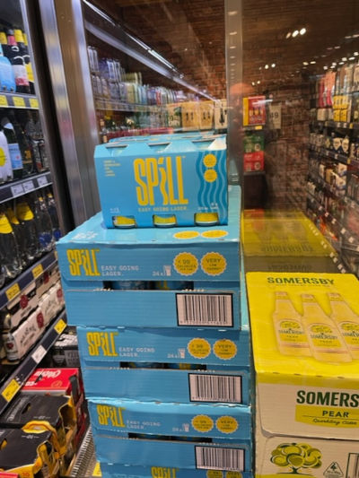 Pile them high. The new “easy going” lager Spill is marketed as having “very low carbs”. Photo: Brauwelt