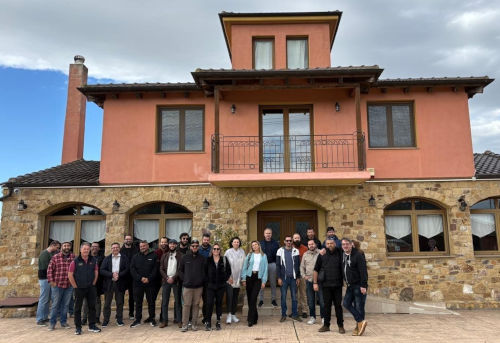 Group photo of participants of the 6th International Craft Brewer Conference in front of the Vourvoukeli Estate winery in Avdira, Xanthi, Greece Group photo of participants of the 6th International Craft Brewer Conference in front of the Vourvoukeli Estate winery in Avdira, Xanthi, Greece