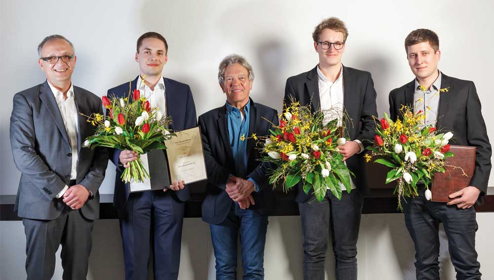 v.li.: Prof. Jens-Peter Majschak, Felix Schricker, Dr. Ralf-Otto Hänsel, Paul Weber und Markus Sieber