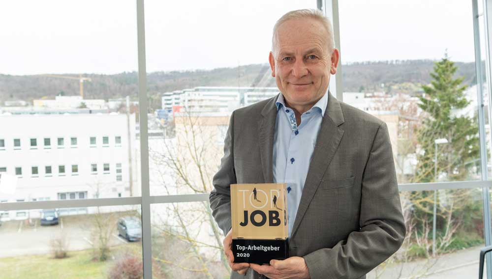 Dr. Manfred Jagiella, CEO Endress+Hauser Liquid Analysis, nahm die Auszeichnung „Top Job“ entgegen