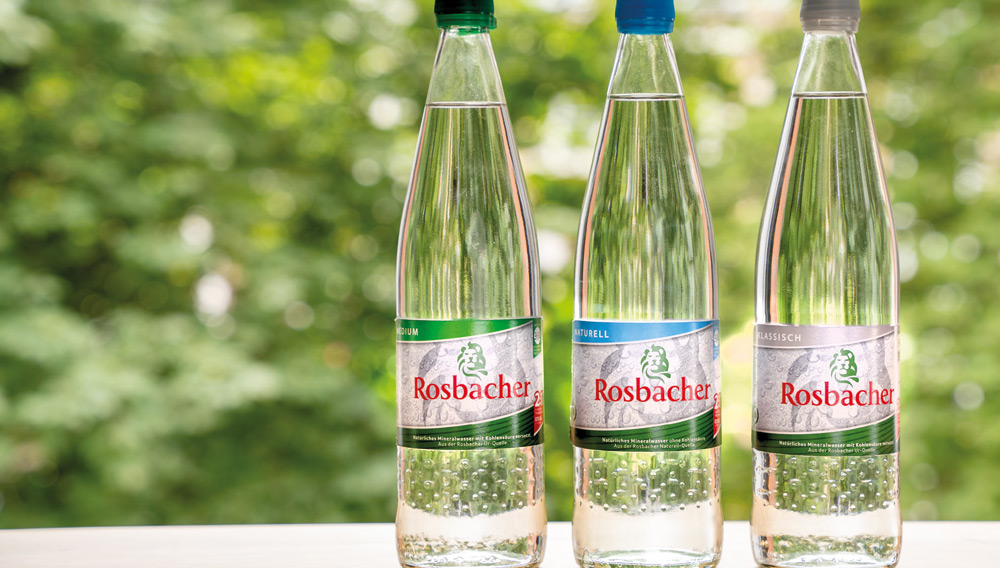 Drei Flaschen Rosbacher Mineralwasser
