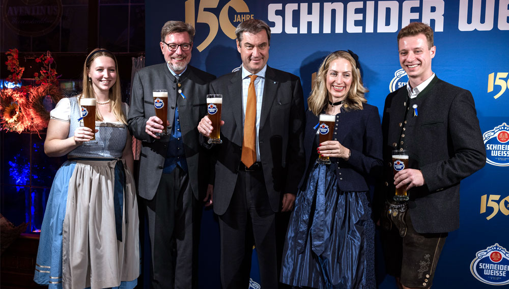 Amelie Schneider, Georg VI. Schneider, Dr. Markus Söder, Katrin Schneider, Georg VII. Schneider (Foto: Norbert Güntner)