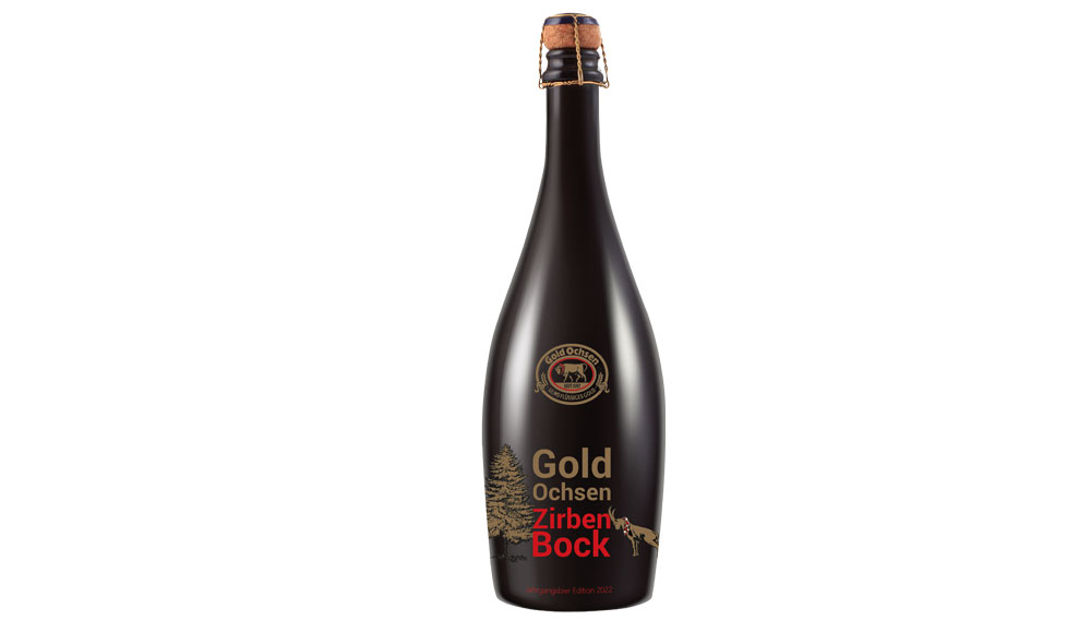 Flasche Gold Ochsen Zirbenbock