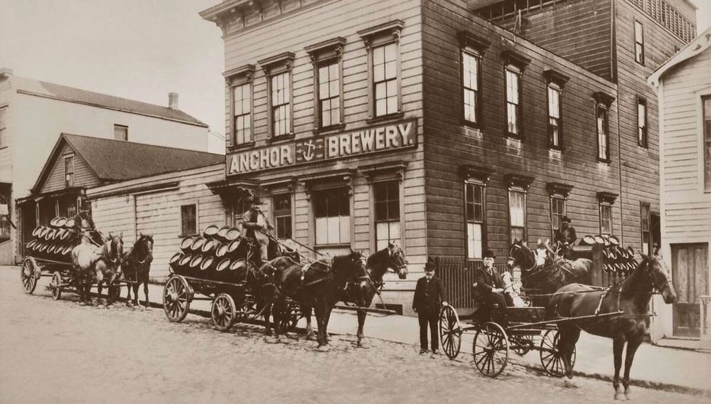 Die Anchor Brewery im Jahr 1906 vor dem großen Erdbeben, bei dem sie durch Feuer zerstört wurde