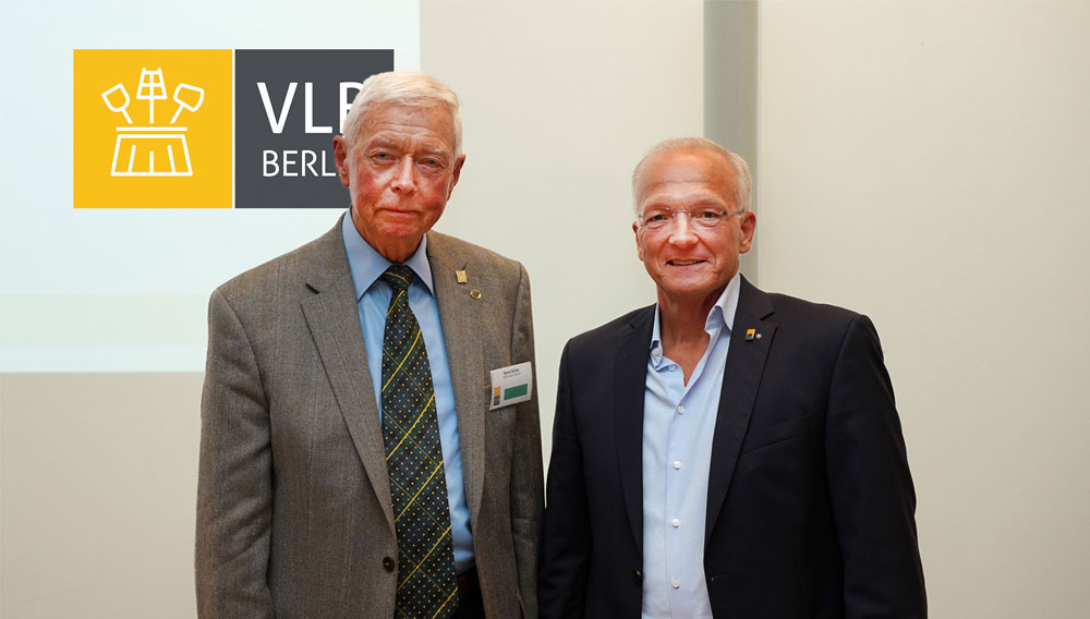 Horst Müller (li.) mit Ulrich Rust auf der Mitgliederversammlung der VLB 2023 (Foto: VLB/ew)