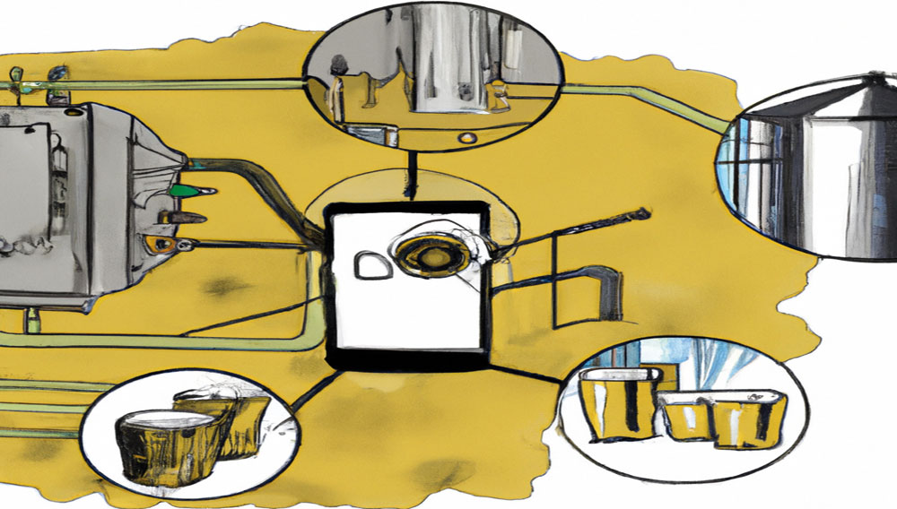 Repräsentatives Bild einer digitalen Brauerei, generiert von der KI DALL-E