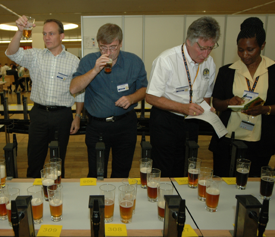 A group of judges at work at the Brewing Awards in 2005; photo: BIIA