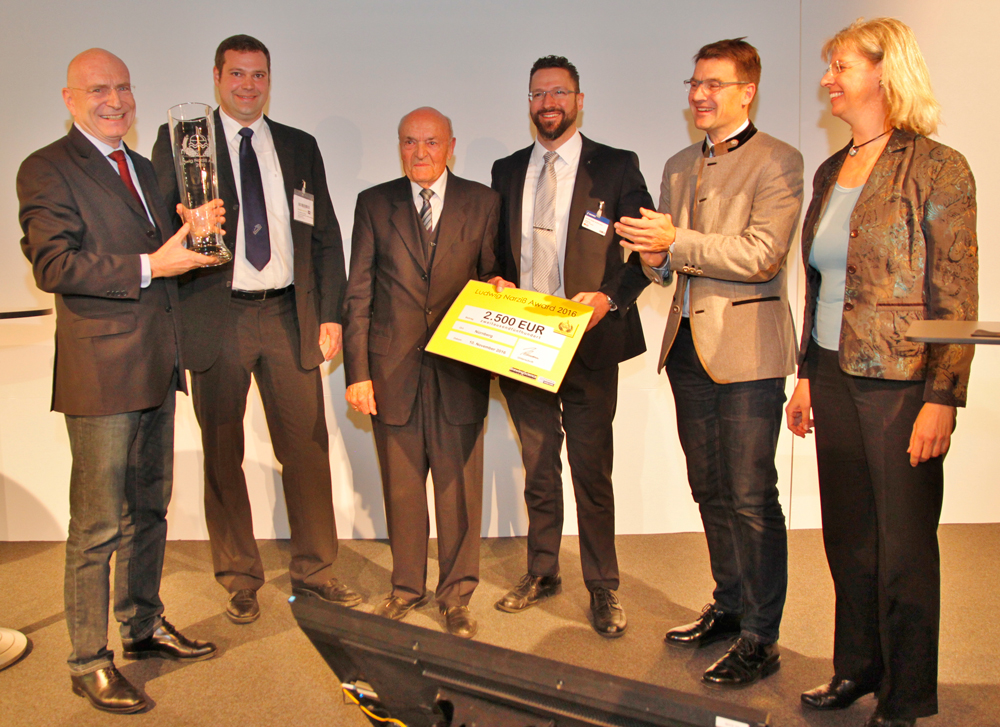 Happy recipients of the Ludwig Narziss Award 2016: (from left) Prof. F. Jacob, Dr. M. Hutzler and Dr. K. M?ller-Auffermann (3rd from right) with Prof. L. Narziss (3rd from left), Dr. J. Lehmann and Dr. L. Winkelmann